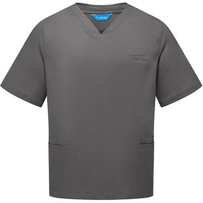 Alsico NVU1 Unisex Charcoal V-Neck Scrub Tunic