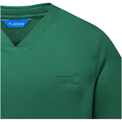 Alsico NVU1 Unisex Bottle Green V-Neck Scrub Tunic