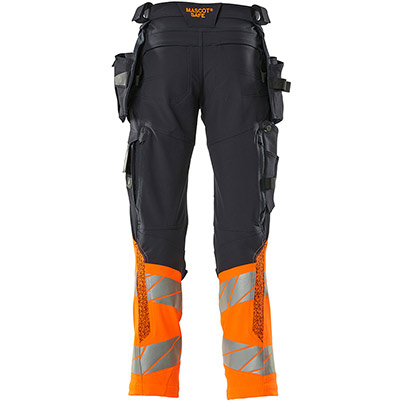 MASCOT ACCELERATE SAFE 19131 Dark Navy/Hi-Vis Orange Hi-Vis Trousers with Holster Pockets