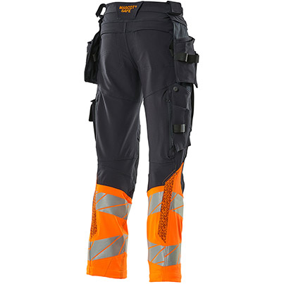 MASCOT ACCELERATE SAFE 19131 Dark Navy/Hi-Vis Orange Hi-Vis Trousers with Holster Pockets