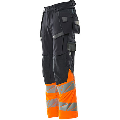 MASCOT ACCELERATE SAFE 19131 Dark Navy/Hi-Vis Orange Hi-Vis Trousers with Holster Pockets