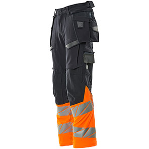 MASCOT ACCELERATE SAFE 19131 Dark Navy/Hi-Vis Orange Hi-Vis Trousers with Holster Pockets