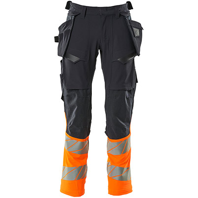 MASCOT ACCELERATE SAFE 19131 Dark Navy/Hi-Vis Orange Hi-Vis Trousers with Holster Pockets