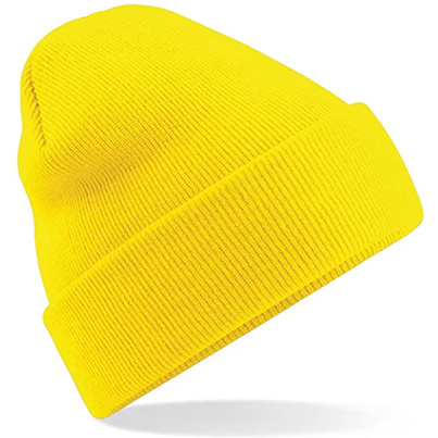 Beechfield Graphite Yellow Beanie Hat