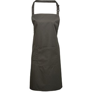 PR154 Bib Apron C/W Pocket Dark Grey