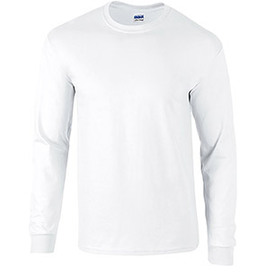 Gildan Ultra Cotton GD014 White Long-Sleeve T-Shirt 5XL