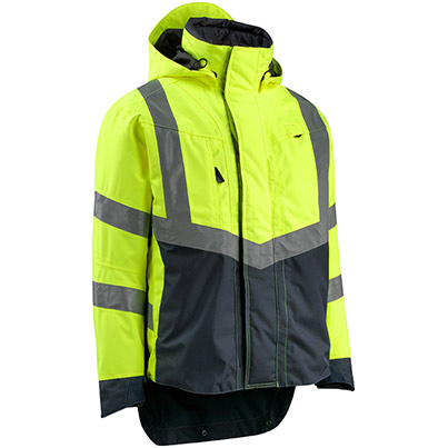 MASCOT SAFE SUPREME Harlow Men’s Yellow/Navy Hi-Vis Shell Jacket