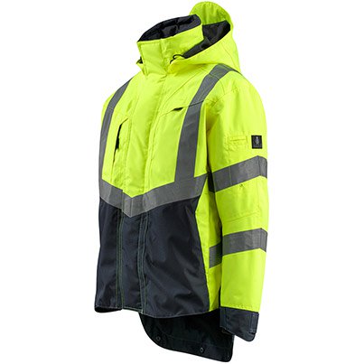 MASCOT SAFE SUPREME Harlow Men’s Yellow/Navy Hi-Vis Shell Jacket