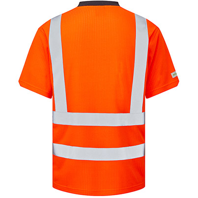 Leo EcoViz Newport Men’s Orange Wicking Hi-Vis T-Shirt