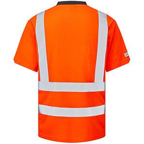 Leo EcoViz Newport Men’s Orange Wicking Hi-Vis T-Shirt