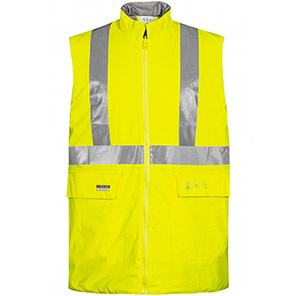 Lyngsøe Rainwear FR-LR1456 Interactive Yellow Hi-Vis Flame-Retardant Body Warmer S