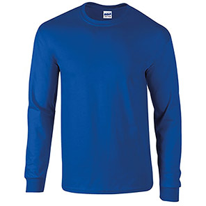 Gildan Ultra Cotton GD014 Royal Blue Long-Sleeve T-Shirt 5XL
