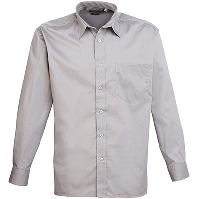 Premier Workwear Poplin Silver Shirt