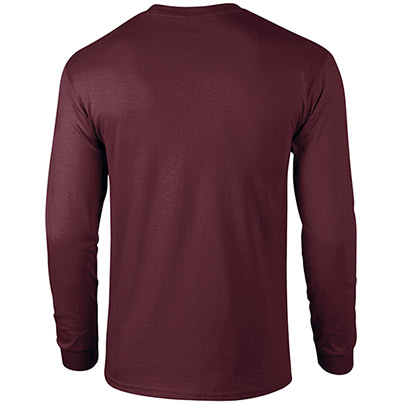 Gildan Ultra Cotton GD014 Maroon Long-Sleeve T-Shirt