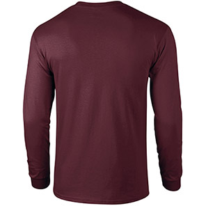 Gildan Ultra Cotton GD014 Maroon Long-Sleeve T-Shirt