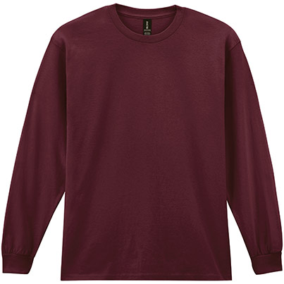 Gildan Ultra Cotton GD014 Maroon Long-Sleeve T-Shirt