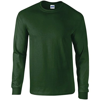 Gildan Ultra Cotton GD014 Forest Green Long-Sleeve T-Shirt