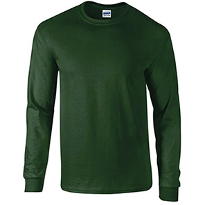 Gildan Ultra Cotton GD014 Forest Green Long-Sleeve T-Shirt 3XL