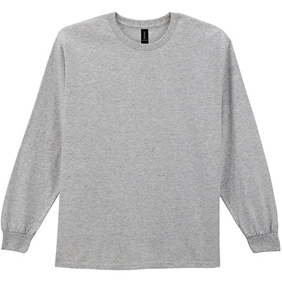 Gildan Ultra Cotton GD014 Sport Grey Long-Sleeve T-Shirt