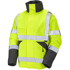 Leo Workwear Bickington Yellow Hi-Vis Bomber Jacket M