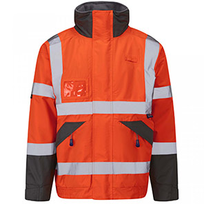 Leo Workwear Bickington Orange Hi-Vis Bomber Jacket 4XL