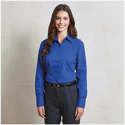 Premier PR300 Women’s Royal Blue Poplin Blouse