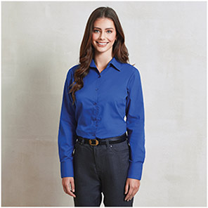 Premier PR300 Women’s Royal Blue Poplin Blouse