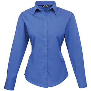 Premier PR300 Women’s Royal Blue Poplin Blouse 16