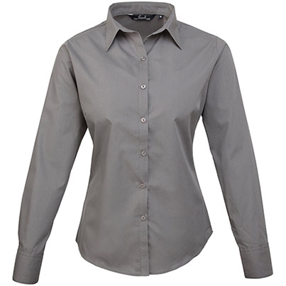 Premier PR300 Women’s Dark Grey Poplin Blouse