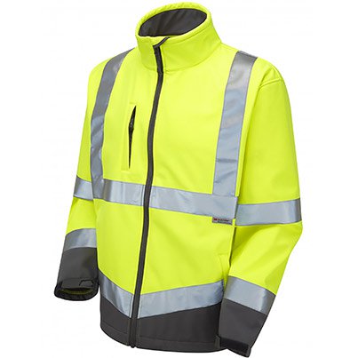 Leo EcoViz Buckland Yellow/Grey Hi-Vis Softshell Jacket