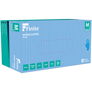 Polyco Finite PF Blue Powder-Free Nitrile Disposable Gloves (Pack of 100)
