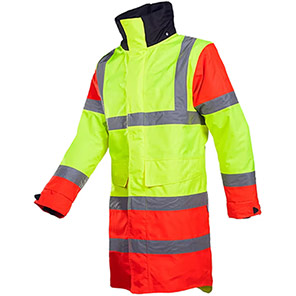 Sioen Thoras 428A Yellow/Red/Black Waterproof Hi-Vis Jacket 3XL