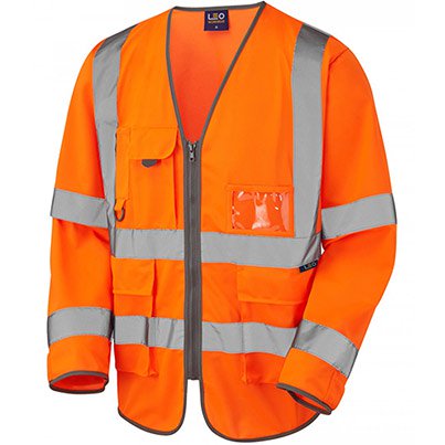 Leo Wrafton Orange Hi-Vis Long-Sleeve Vest