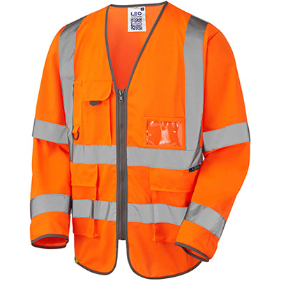 Leo Wrafton Men’s Orange Hi-Vis Long-Sleeve Vest