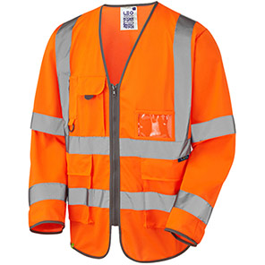 Leo Wrafton Men’s Orange Hi-Vis Long-Sleeve Vest XS