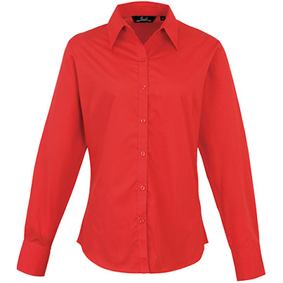 Premier PR300 Women’s Red Poplin Blouse