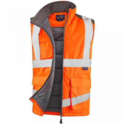 Leo Torrington Orange Interactive Hi-Vis Bodywarmer
