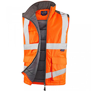 Leo Torrington Orange Interactive Hi-Vis Bodywarmer
