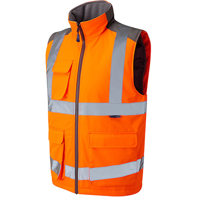 Leo Torrington Orange Interactive Hi-Vis Bodywarmer