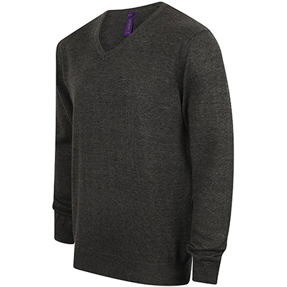 Henbury HB720 Grey V-Neck Jumper