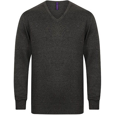 Henbury HB720 Grey V-Neck Jumper
