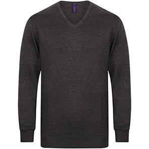 Henbury HB720 Grey V-Neck Jumper XXS
