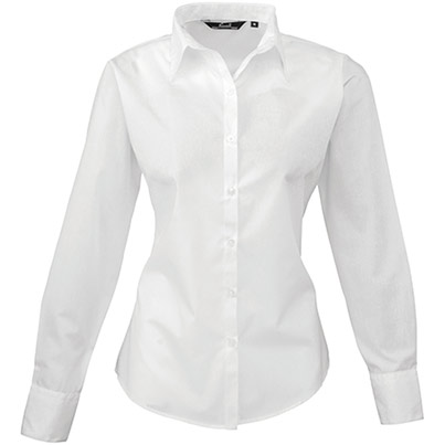 Premier PR300 Women’s White Poplin Blouse