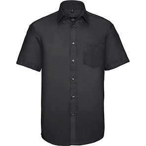 Russell J957M Black Non-Iron Short-Sleeve Shirt 19.5
