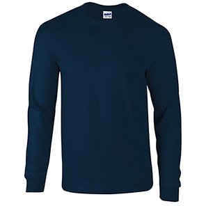 Gildan Ultra Cotton GD014 Men’s Navy Long-Sleeve T-Shirt M