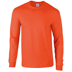 Gildan Ultra Cotton GD014 Orange Long-Sleeve T-Shirt 5XL