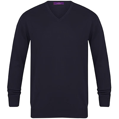 Henbury HB720 Navy V-Neck Jumper