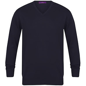 Henbury HB720 Navy V-Neck Jumper XXS