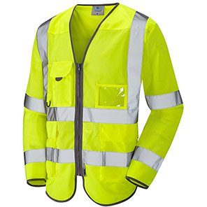 Leo EcoViz Burrington Yellow Long-Sleeve Hi-Vis Vest M