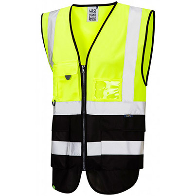 Leo Lynton Yellow/Black Zip-Up Hi Vis Vest